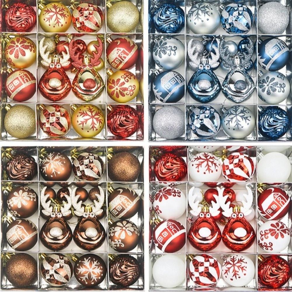 22Pcs/Set 6CM Christmas Ball Shiny Xmas Baubles Durable Christmas Pendant Decorations Storefront