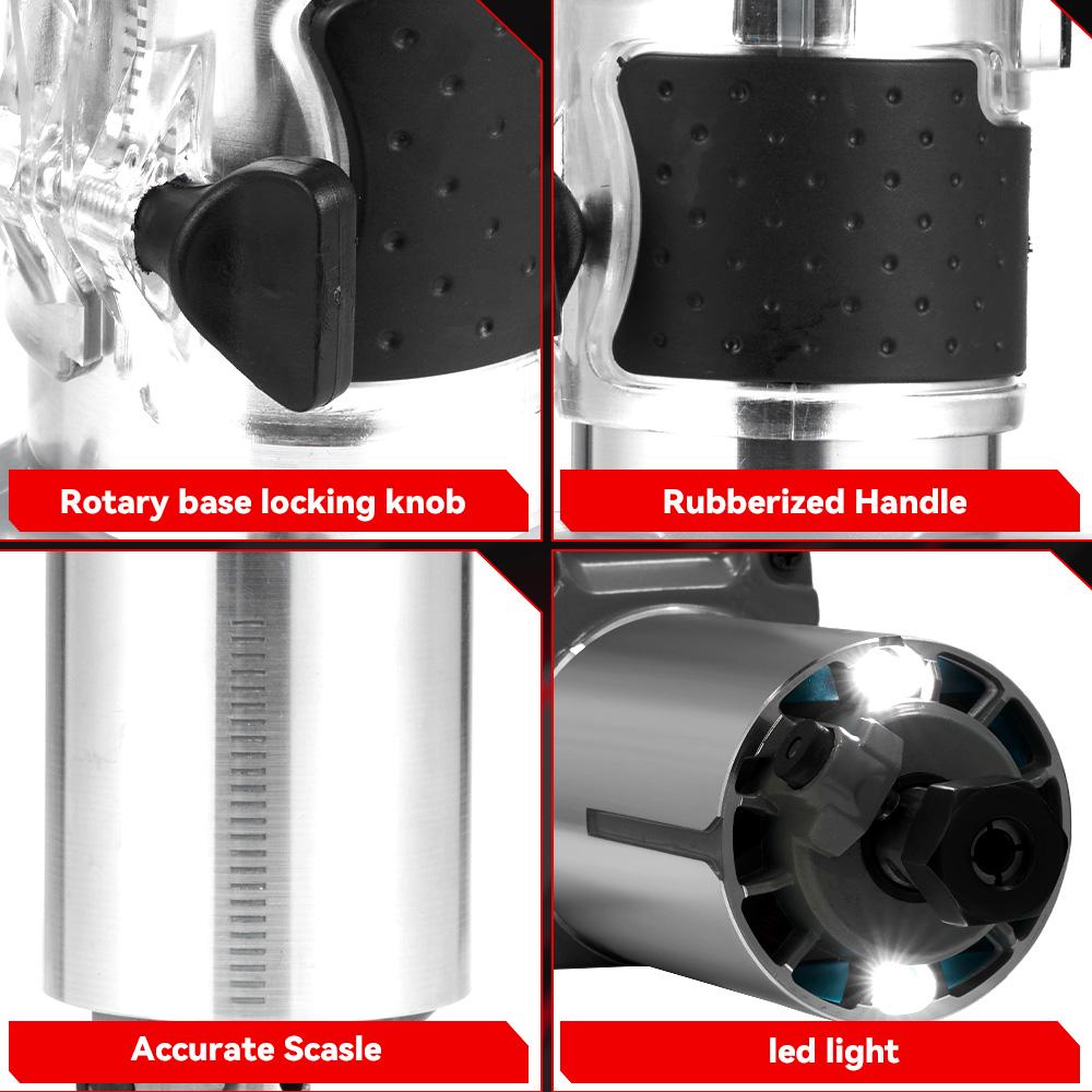 ONEVAN 5-скоростной бесщеточный электрический ручной триммер 1600 Вт беспроводной фрезер по дереву деревообработка гравировка прорезка пазов для Makita 18 В аккумулятор