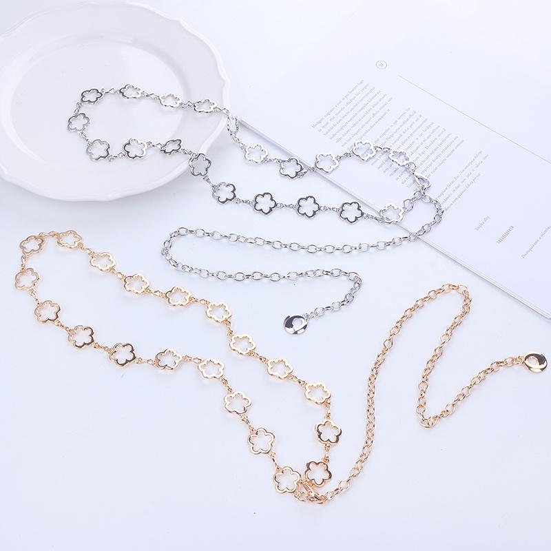 Металлическая полая цветочная цепочка на талию для женщин, декоративные ремни, цепочка для тела