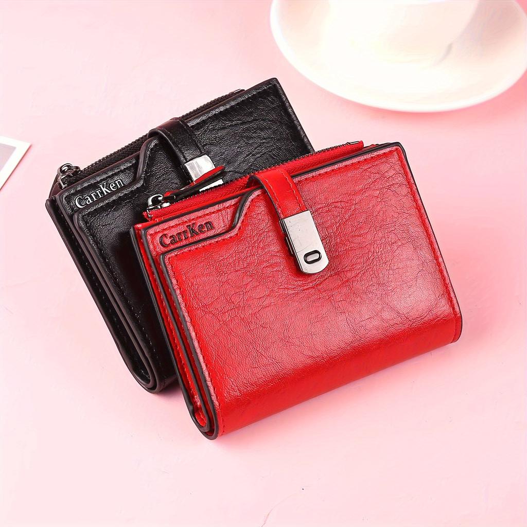 Мини-кошелек, многофункциональный держатель для карточек, сумка для документов с зажимом для денег, тройная сумка для карт, модный универсальный кошелек для монет на молнии