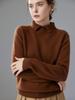 Women's Doll Collar Cashmere Sweater - 2025 Winter Collection: Solid Color, Base Layer, Gentle Style, Loose Fit, Slimming, Warm
