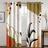 Boho Modern Design Abstract Art Geometric Leaf Sun 2 Pieces Free Shipping Thin Window Curtain for Living Room Bedroom Home Decor