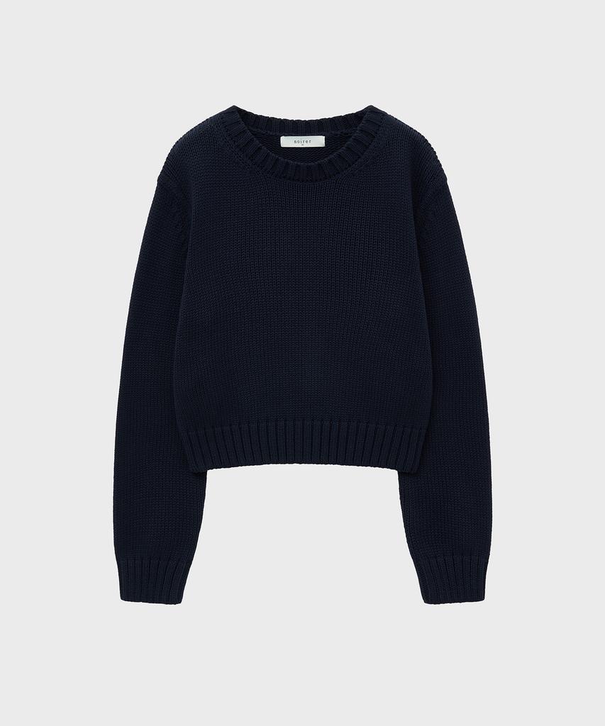 NOIRER FOR WOMAN Heavy Cotton Crop Knit (Navy)