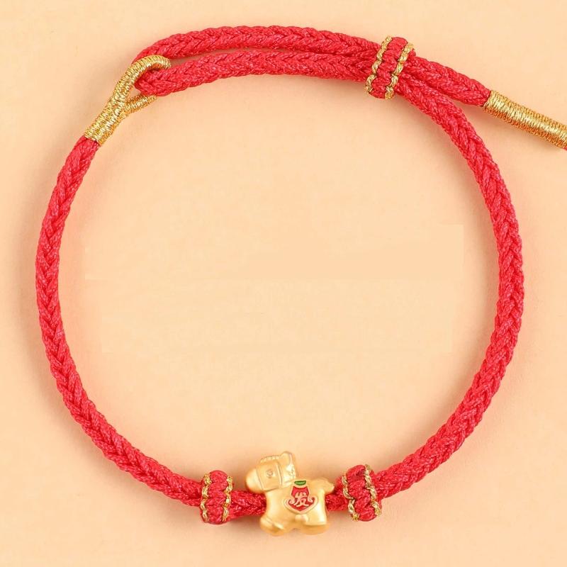 2026 Новый год Зодиак Лошадь Счастливый Плетеный Браслет-Веревка Китайский Стиль Красная Нить Регулируемые Браслеты Благословение Украшения