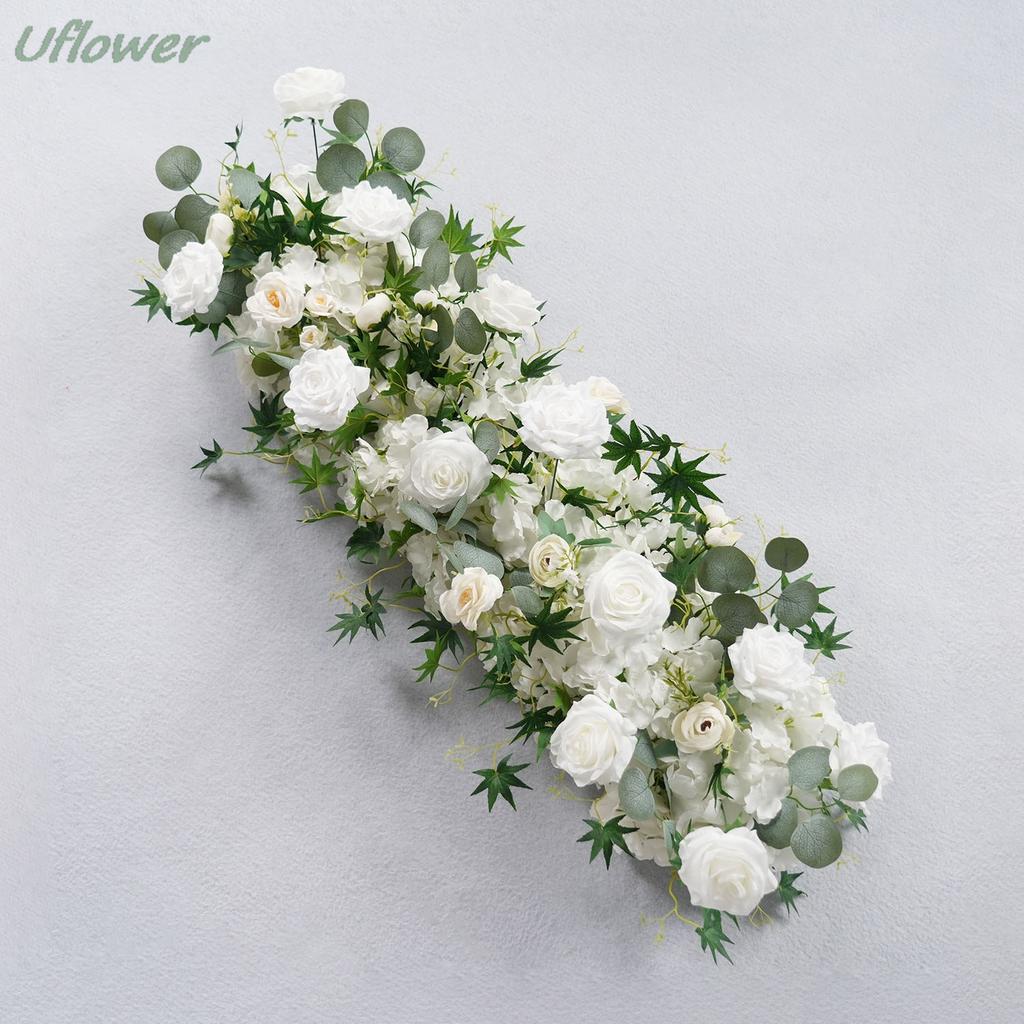 UFlower 50/100 см Искусственный шелковый цветочный дорожка Универсальный декор для свадебного фона Вечеринки Центральный элемент стола Сцены Домашний декор