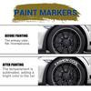 6pcs White Waterproof Cars Wheel Tire Oily Mark Pen Auto Rubber Tyre Paint Pen Cd Metal Permanent Paint Marker Graffiti Touch Up