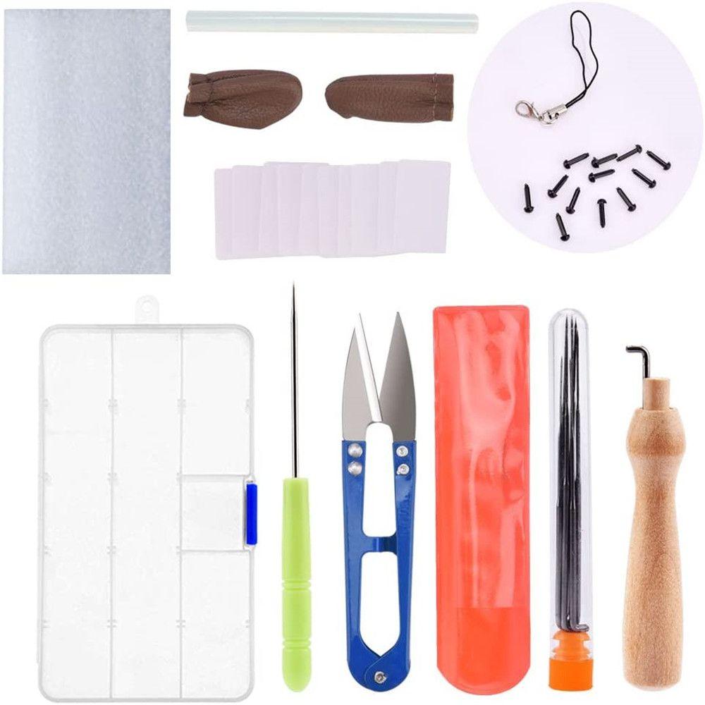 Useful Starter Tool Kit Foam Mat Wood Handle Sewing Tool Set Needle Felting Kit Wool Roving Felting