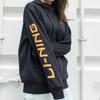 Li Ning Sports Fashion Series Logo Printed Теплая флисовая подкладка с капюшоном на молнии Куртка унисекс Черная AWDPD23-11
