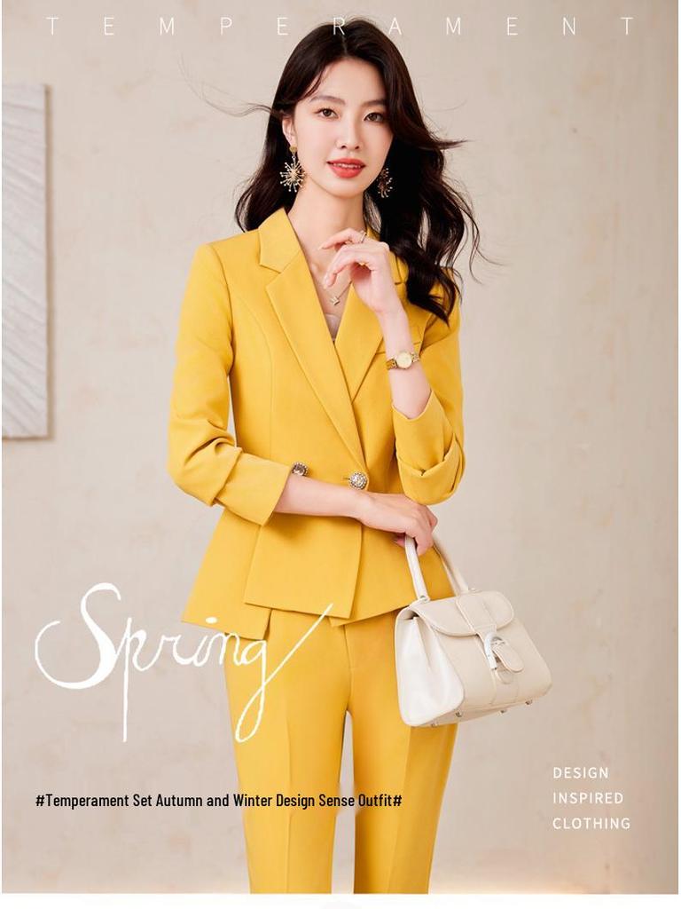 Women's Professional Spring/Autumn Suit Set: Elegant Host & Formal Wear for Salon or Work
