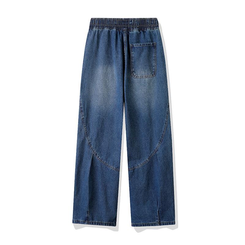 2025 Spring Men Denim Pants Men Jeans Wide Leg Pants Loose Straight Baggy Men Jeans Hip Hop Streetwear Skateboard Denim Trousers