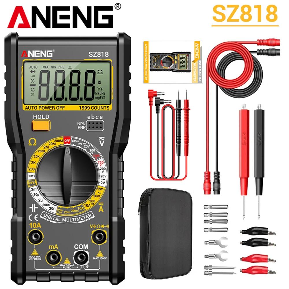 Intelligent Digital Multimeter Tester ANENG SZ818 Automotive AC/DC Voltage Resistance Current Capacitor Electric Triode Detector