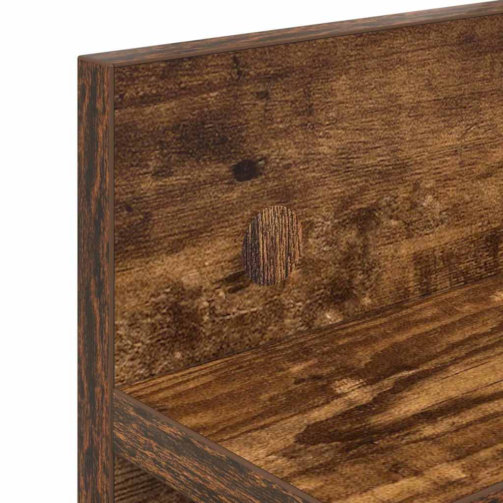 Wall Mounted Nightstand Smoked Oak 60 x 10.5 x 18 cm