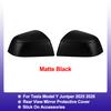 Paste Style Carbon Fiber Texture Rearview Mirror Caps For Tesla Model Y Juniper Side Mirror Housing Exterior Decor Protector