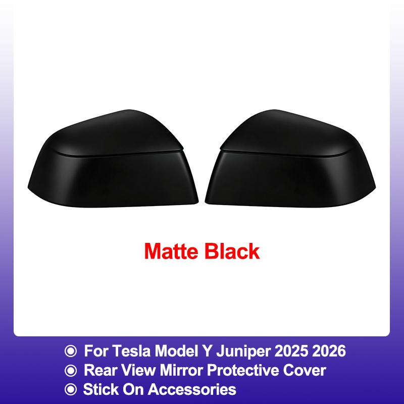 Paste Style Carbon Fiber Texture Rearview Mirror Caps For Tesla Model Y Juniper Side Mirror Housing Exterior Decor Protector