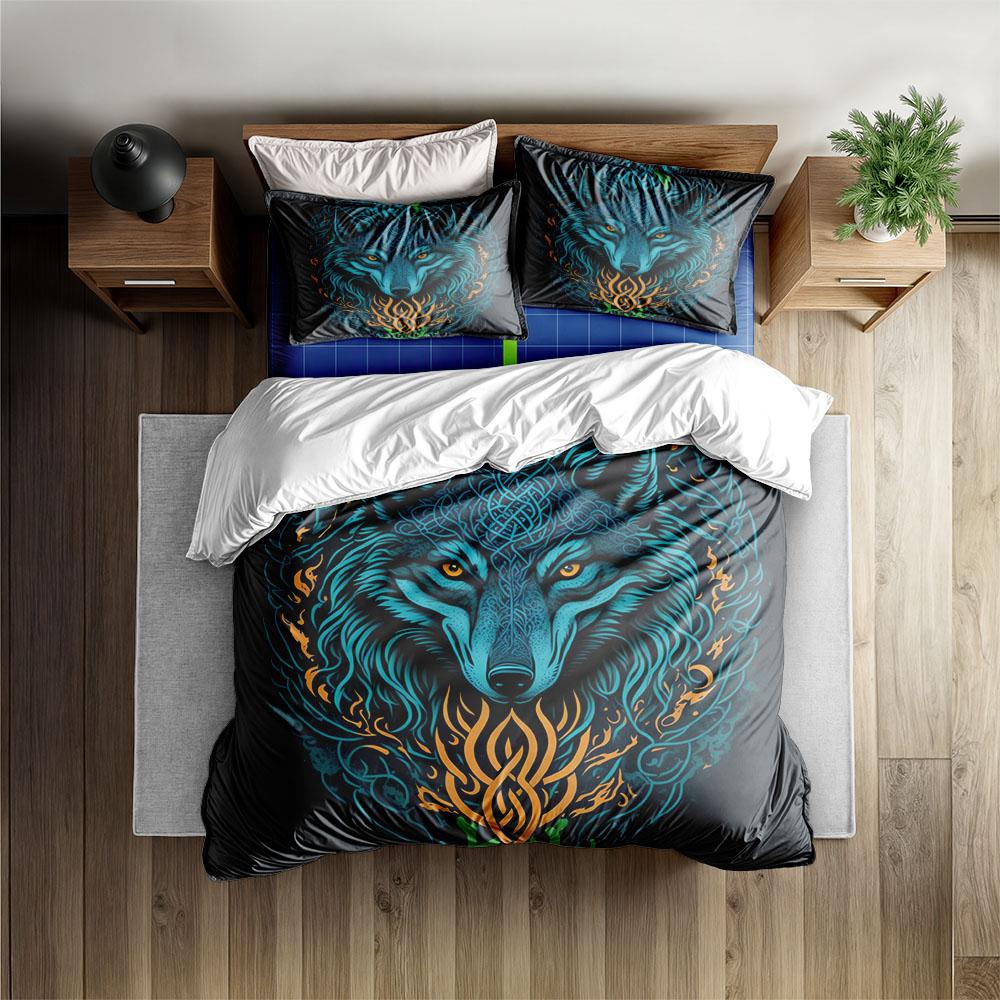 Arctic Wolf Germanic Duvet Cover Set EU Single Double King US Twin Full Queen Size Bed Linen Set