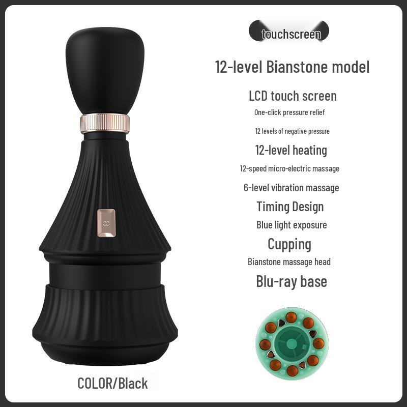Portable Heated Electric Cupping Device for Full-Body Therapy, Meridian Brushing, and Gua Sha Scraping