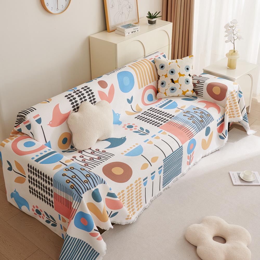 Nordic Sofa Blanket Cover Towel Sofa Cover Cloth Ins Style Anti-Scratching Sofa Cover Four Seasons Universal Sofa Cushion
