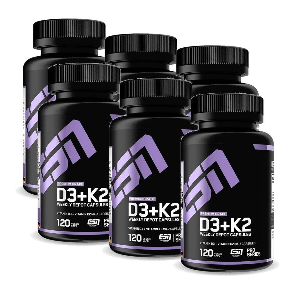 Vitamin Depot ESN Vitamin D3 K2 MK7 Capsules ESN D3 K2 6 pcs 120 Tablets