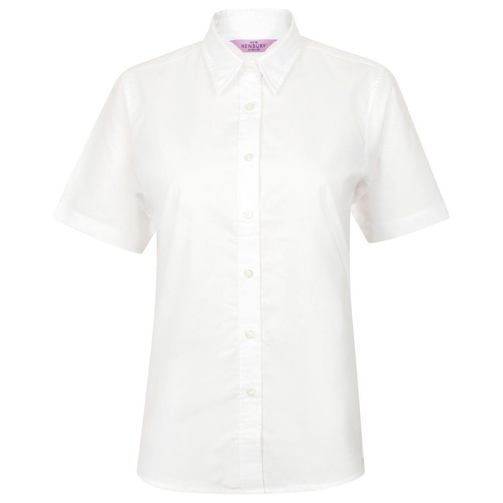 Henbury Womens/Ladies Oxford Classic Short-Sleeved Shirt