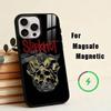 Чехол для телефона S-Slipknot Bone C-Church для iPhone 17, 16, 15, 14, 13, 12, 11 Plus, Pro, Магнитный для Magsafe, Беспроводная зарядка
