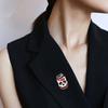 Значок Хэллоуин Темный Готический Стиль Узор Череп Форма Молочного Чая Текстура Цинковый Сплав Брошь Универсальный Аксессуар для Одежды
