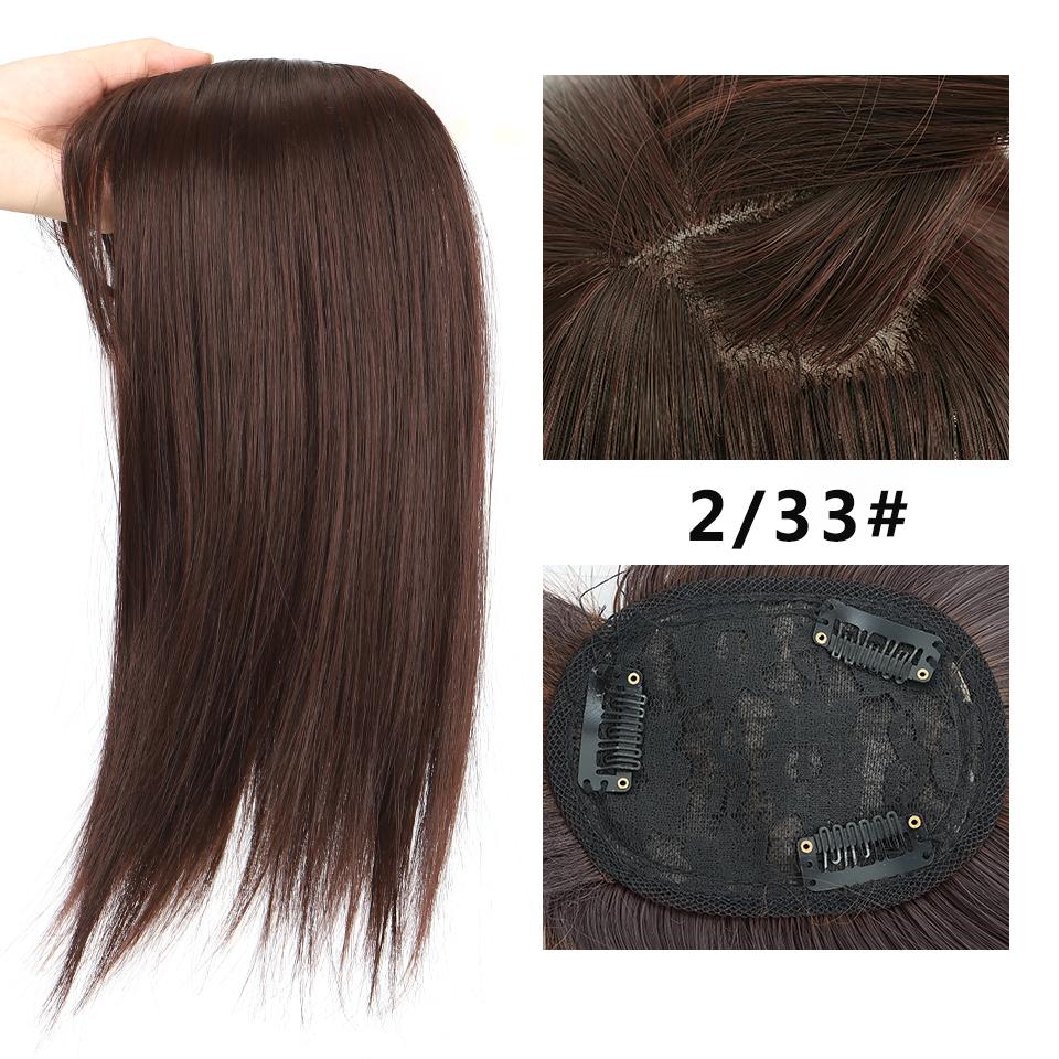 LUPU Короткие прямые натуральные синтетические накладные волосы коричневого и черного цвета для женщин с челкой, удлинители на клипсе, высокотемпературное волокно