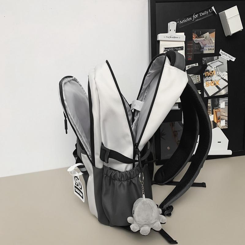 Мужской рюкзак с цветными блоками, женская дорожная сумка большой вместимости, многофункциональная студенческая школьная сумка для кампуса