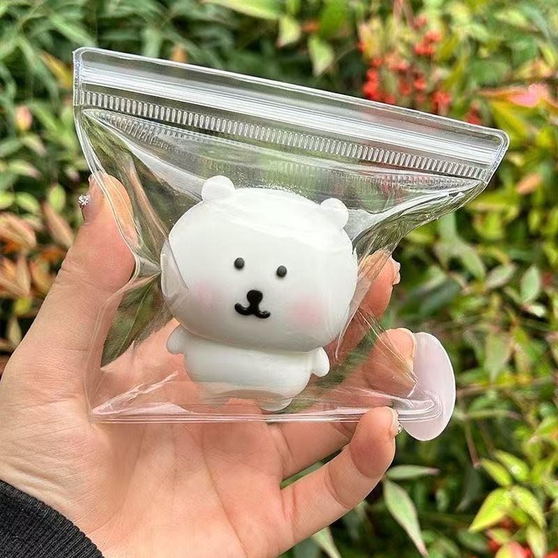Squishy Self Deprecating Bear Fidget Toy Transparent Kawaii Expression Squeeze Toy Squishy Sensory Anti-stress Children Gifts