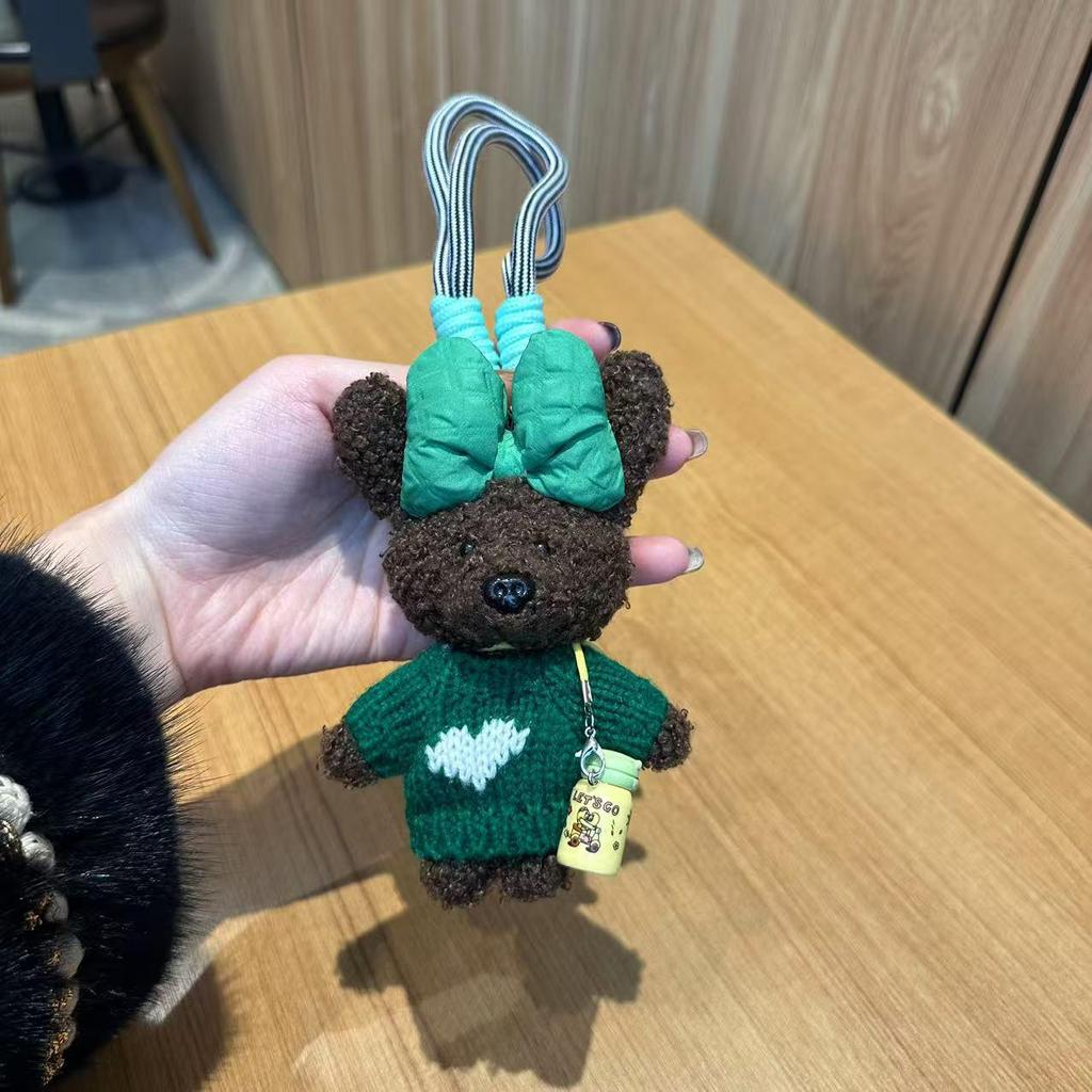 Корейский милый плюшевый мишка-подвеска - кукла-игрушка ручной работы для сумок и телефонов