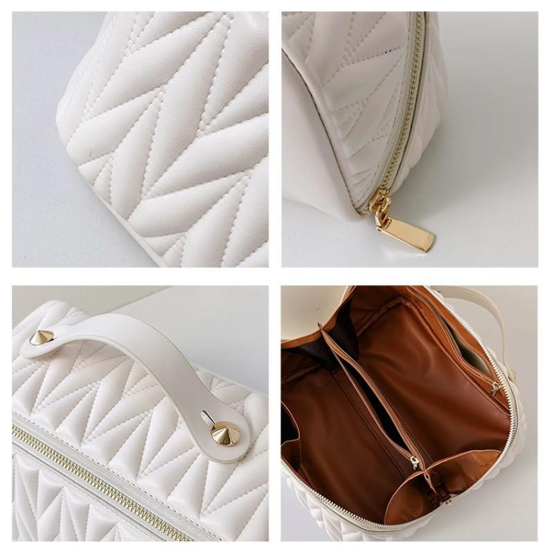 Многофункциональный косметический органайзер для хранения кистей из искусственной кожи, большая вместительная легкая сумка на молнии, портативная для праздничных подарков