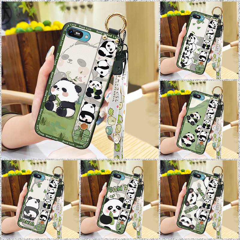 Panda Anti-knock Phone Case For Itel A25/A35/A25 Pro Waterproof Shockproof Back Cover Wristband Wrist Strap Soft case