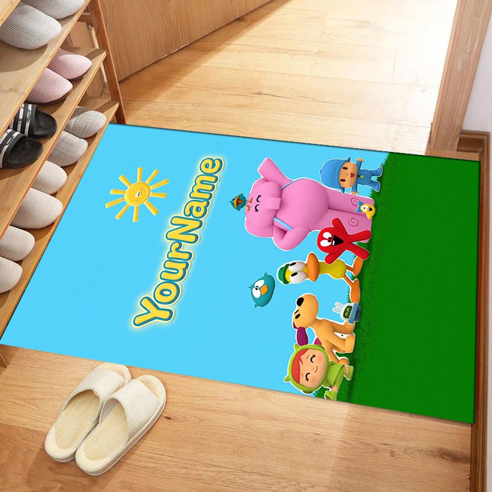 Pocoyo Customizable Name Carpet Suitable for Outdoor Dormitory Entryway Hallway Anti-slip Rug Decorate Offices Gift for Festivals