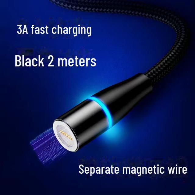 Сверхбыстрый магнитный зарядный кабель 5А: Мощное магнитное зарядное устройство 3 в 1 для устройств Apple, OPPO, Huawei и Android.