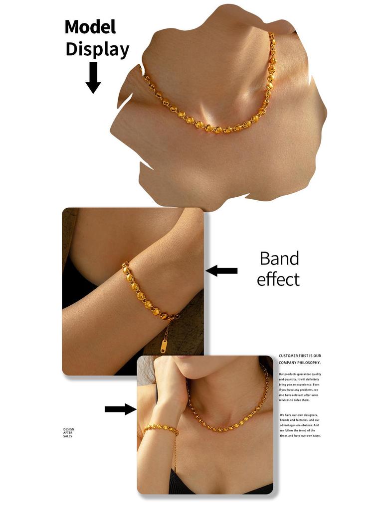 Элегантный европейский и американский набор цепочки и браслета - медные украшения для женщин