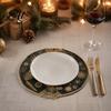 Holiday Dining Table Decor Round Christmas Placemat 15 Inch Waterproof Place Mat Heat Theme Resistant PVC Mat for Party Festive Setting Accessories