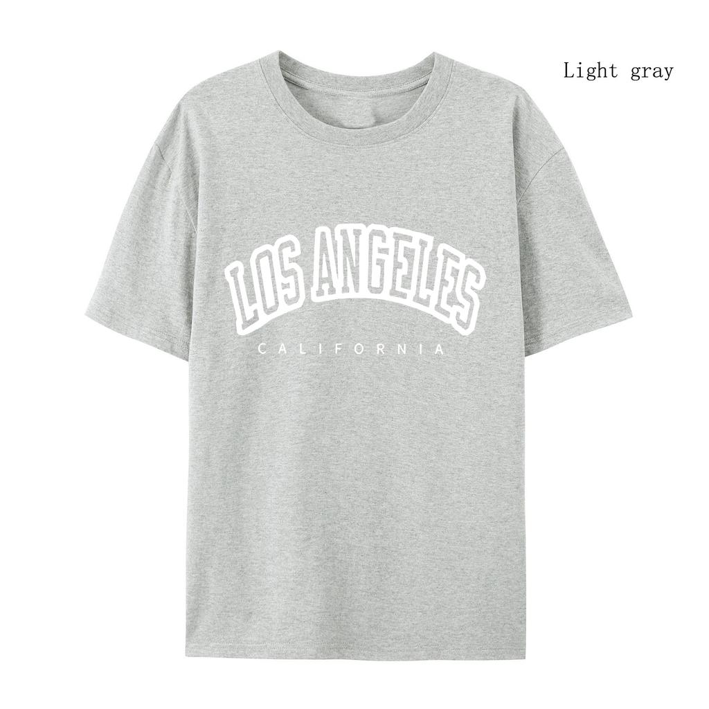 Женская футболка с рукавом большого размера Лос-Анджелес Печать Женская футболка Зимняя свободная футболка высокого качества Футболка с буквенным принтом