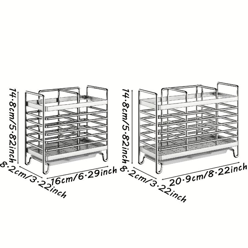 No-Drill Kitchen Cutlery Holder Wall Mounted Stainless Steel Space-Saving Sturdy Utensil Organizer for Apartment Rental