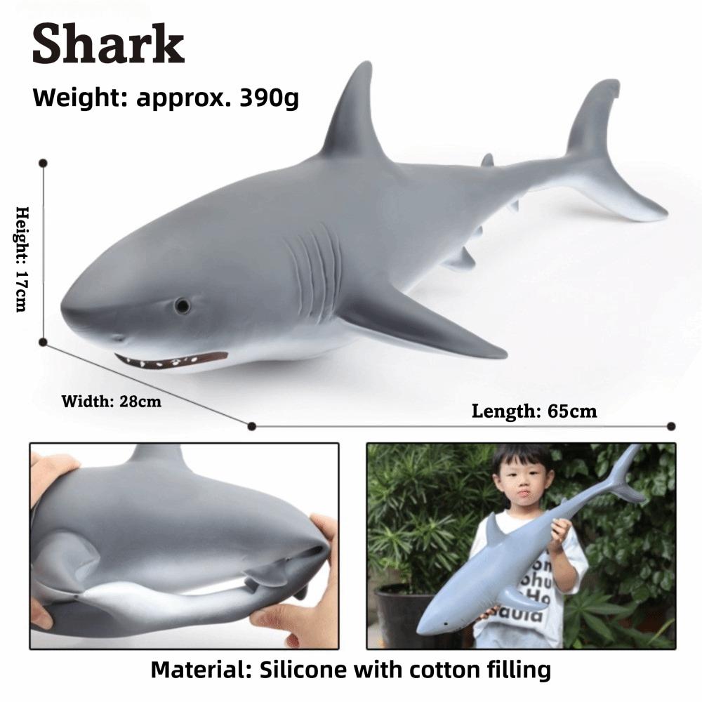 Large Size Ocean Animals Action Figures Great White Shark Model Ocean Animal Simulation