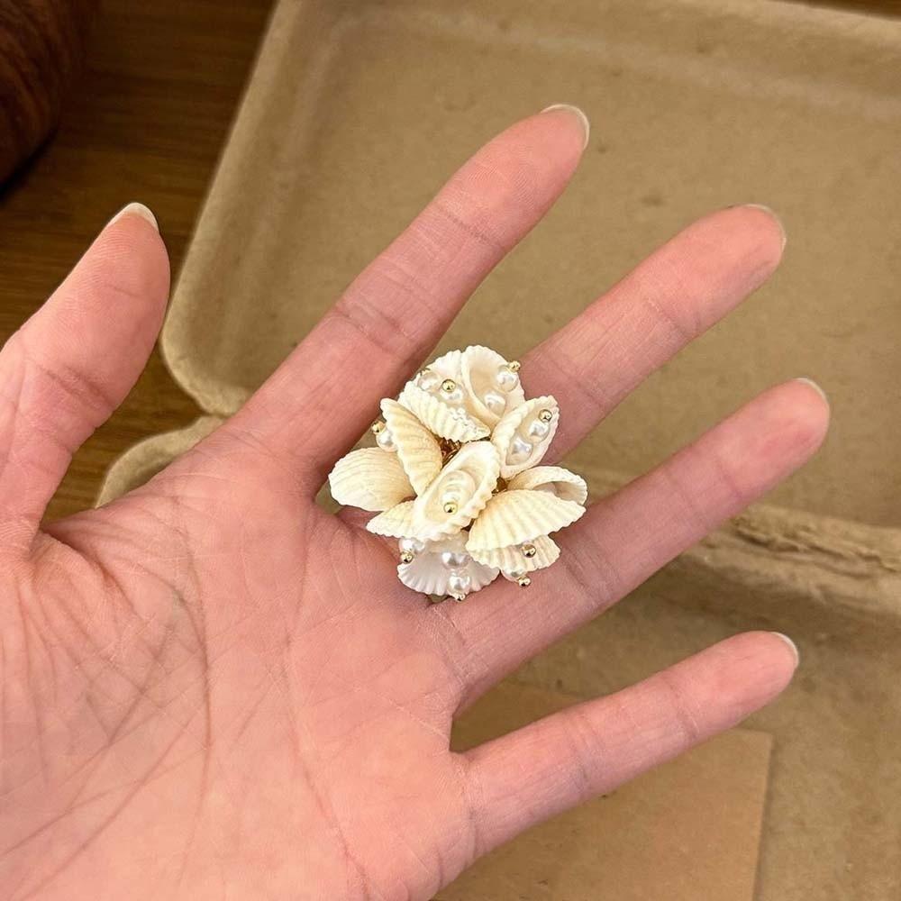 Gold-Tone Plated Finish Boho Ocean Animal Jewelry Conch Shell Wrap Ring Tropical Island Getaway