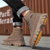 Men's Ankle Boots Genuine Leather Short Boots Retro Snow Boots Warm Casual Plush Shoes