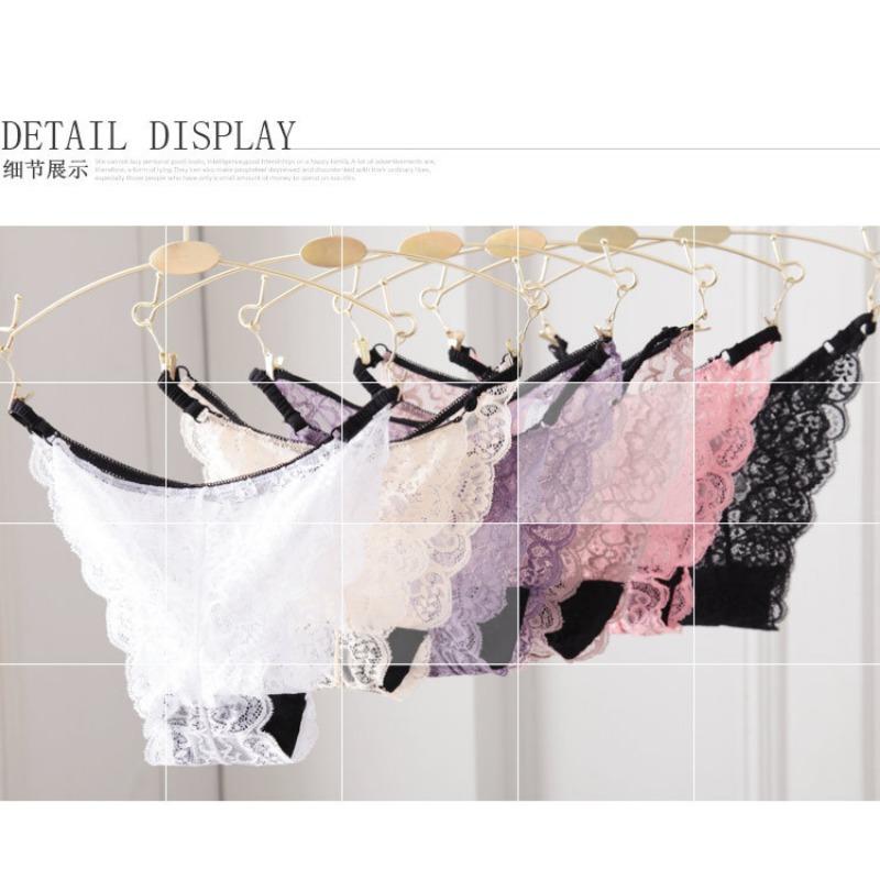 Sexy Ultra Thin Transparent Lace Low Waist Breathable Hip Lifting Women Panties