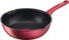 Tefal Stir Fry Pot 22cm Deep Frying Pan IH Compatible Ruby Excellence Multi Titanium Excellence 6 Layer Coating G13675 with Handle "IH Pan" T-fal