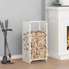 VidaXL White Firewood Rack 40x30x80 Cm, Fireplace Log Holder, Log Rack, Log Holder, 864220