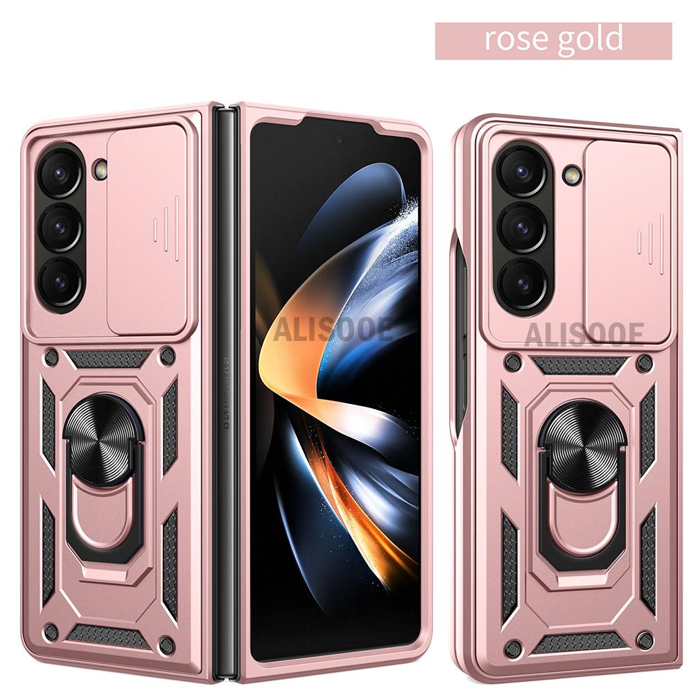 Чехол-подставка с кольцом для Samsung Galaxy Z Fold 6 5 4, защитный противоударный чехол-держатель для Samsung Z Fold 4 5 6 5G Capa