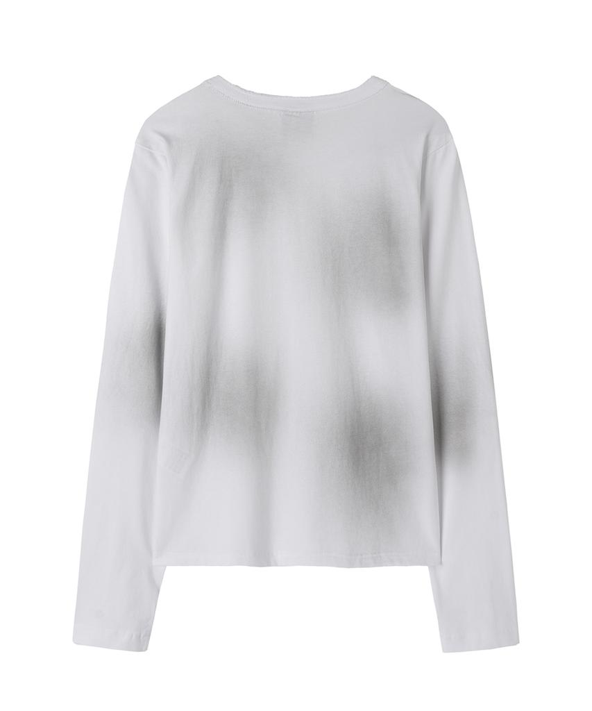OPENYARD(OY) Dirty Stencil Henley L/S Tee - White