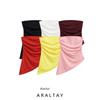 Araltay New Arrival Fashion Style Women's Clothing Fashion All-Match Pure Color Ruched Silm Asymmetric Tops 5644996