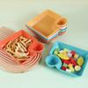 Multi-purpose French Fries Ketchup Holder Dumpling Plate With Vinegar Plate Snack Dish 2-Grid Spices Dish Dumplings Dessert