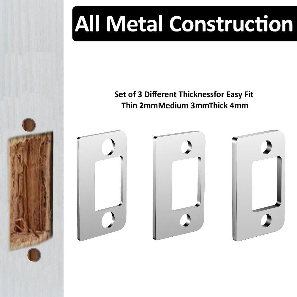 Universal Standard Deadbolt Restorer Strike Plates Stainless Steel Spacer Access Blocking