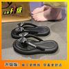 Cute one-pedal flip-flops woman 2025 summer and autumn new fashionable versatile non-slip seaside bow slippers outer wear