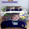 3pcs Addams Family Wednesday Enid1 Design Cover Set - HD Printed Bedding with 1 Cover and 2 Pillowcases - Perfect for Home and Dorm Decor